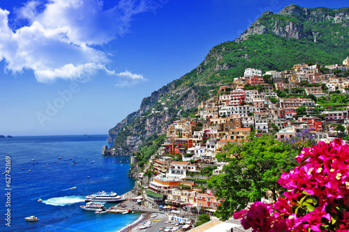 beautiful scenery of amalfi coast of Italy, Positano. photo