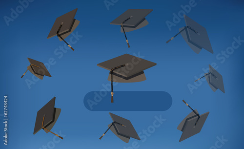 Graduation Caps - Black Mortarboards Thrown in the Air