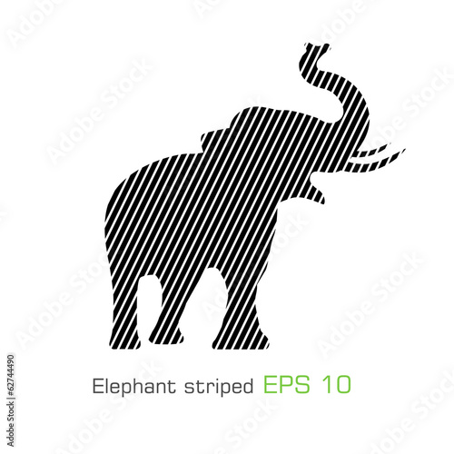 The striped elephant - illustration Note to editor: