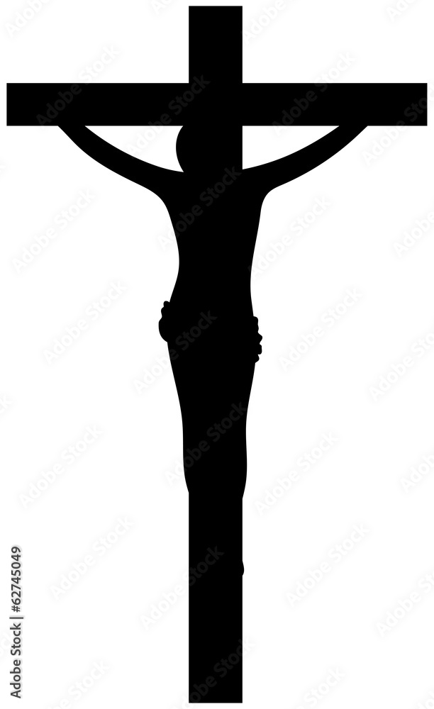 Crucifixion of Jesus Christ Black Silhouette Stock Vector | Adobe Stock