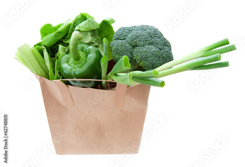 Grocery bag with vegetables
