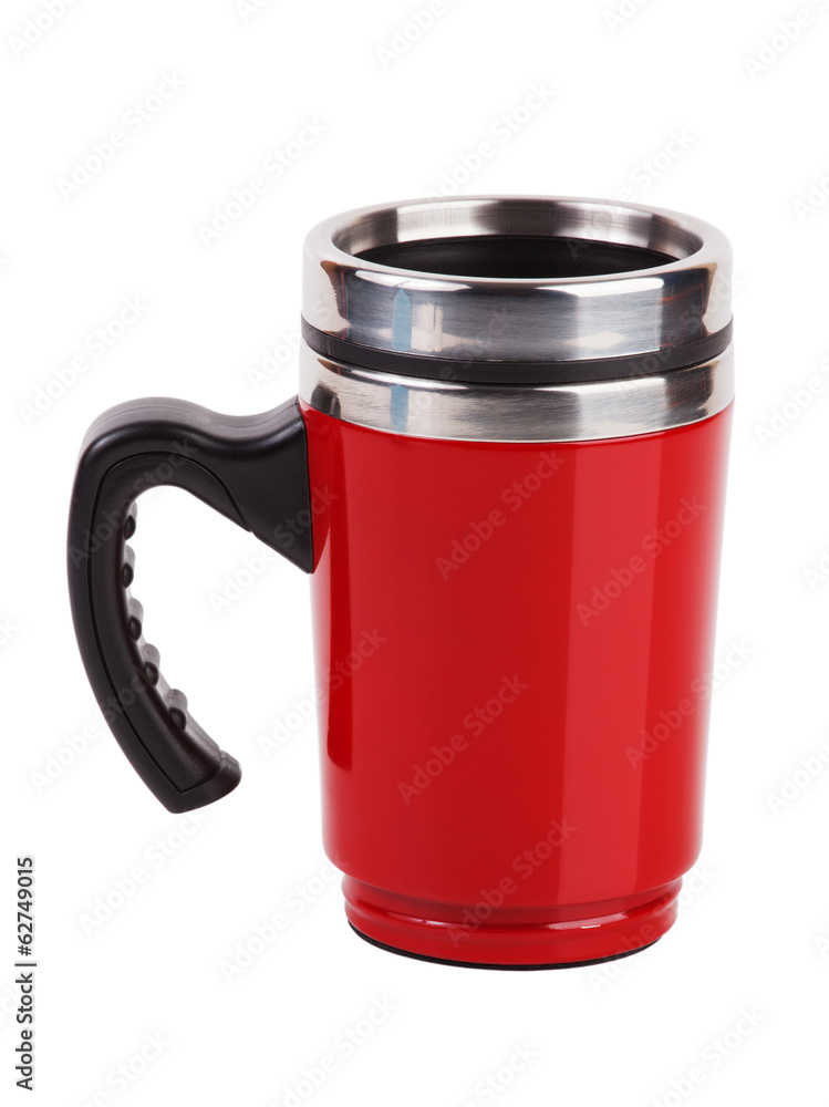 Red metal mug with handle Red metal mug with handle