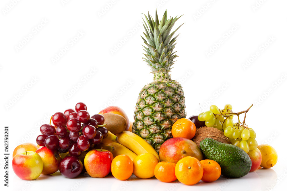 Exotic fruits isolated on white Exotic fruits isolated on white