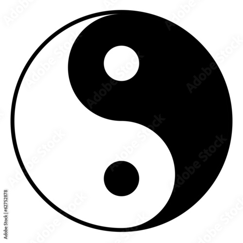 Black and white yin-yan symbol