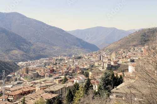 town in the mountains of the Valle Trompia in Italy photo