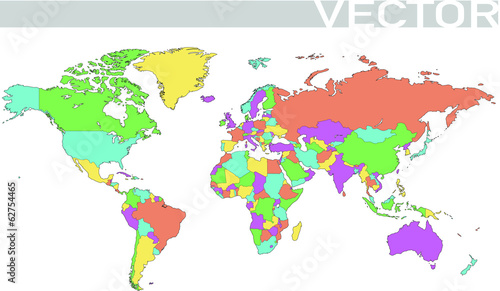 Weltkarte bunt vektor