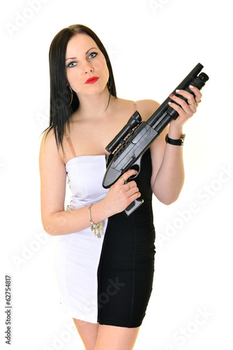 Femme Avec Une Arme à Feu