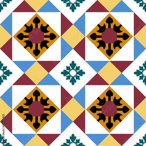 Seamless colourful ornament tiles