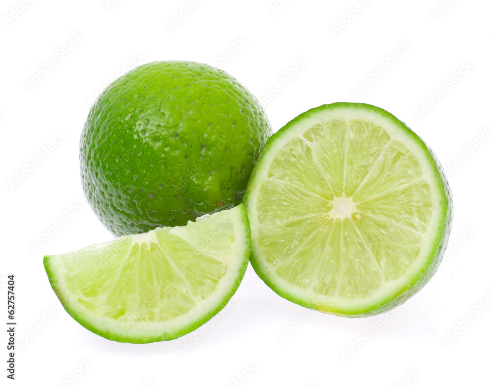Fresh Ripe Lime, Isolated on White Background. Fresh Ripe Lime, Isolated on White Background.