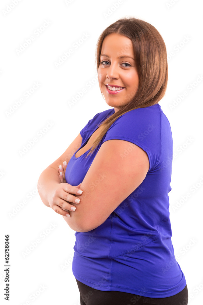 Large Woman exercising