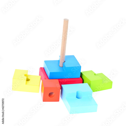 Children's toys isolated on white background