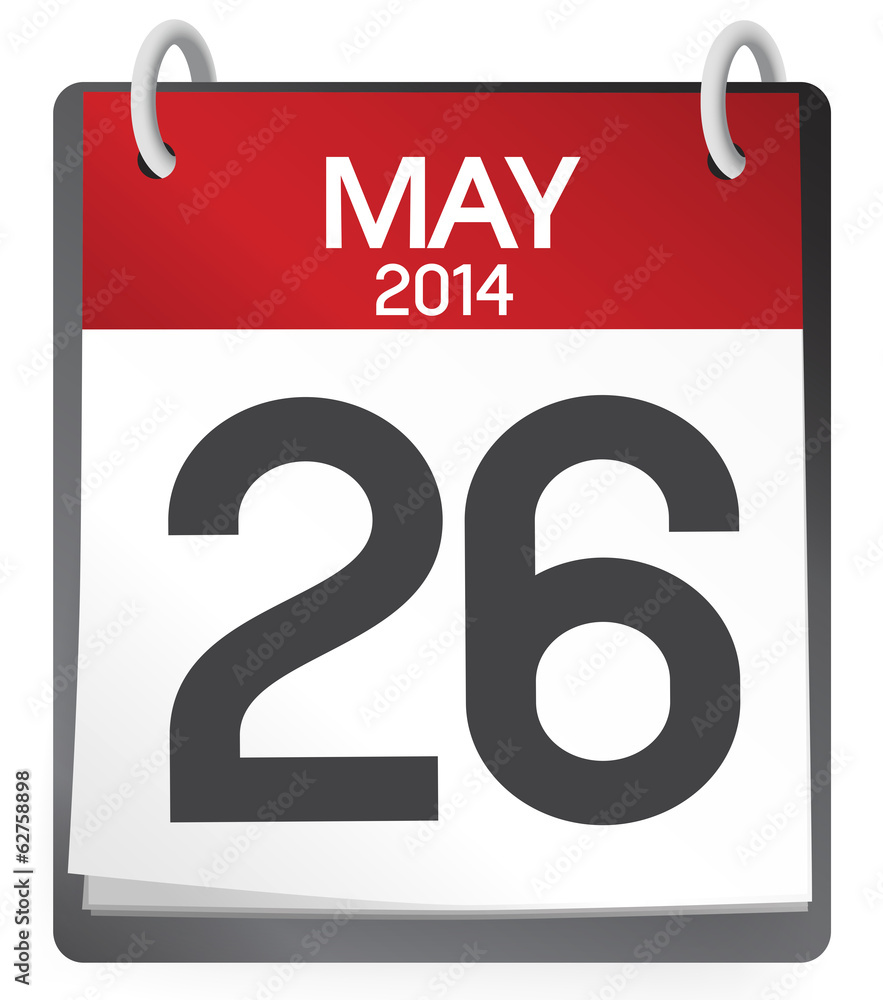 Calendar of 26th of May 2014 Vector Calendar of 26th of May 2014 Vector