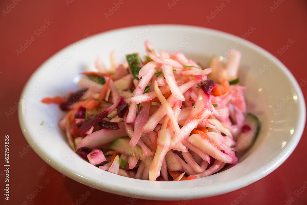 vegetable salad in a white plate