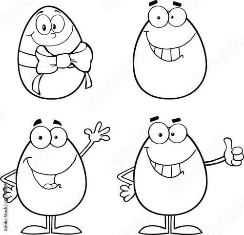 Egg Cartoon Characters 2  Collection Set