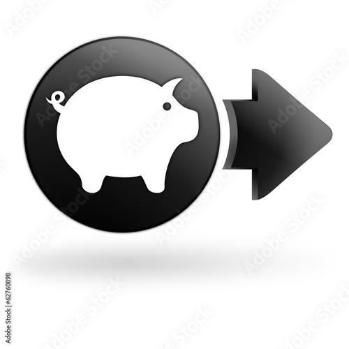cochon sur bouton noir