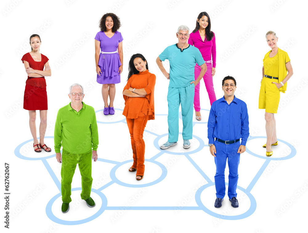 Obraz premium Multi-Ethnic Group Of Colorful People