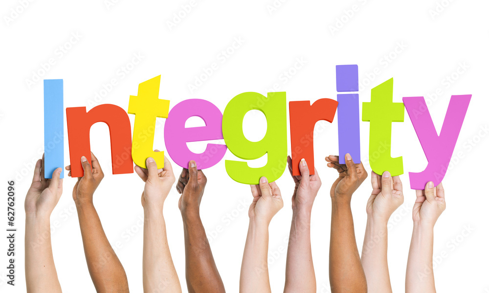 Multi-Ethnic Hands Holding The Word Integrity Multi-Ethnic Hands Holding The Word Integrity