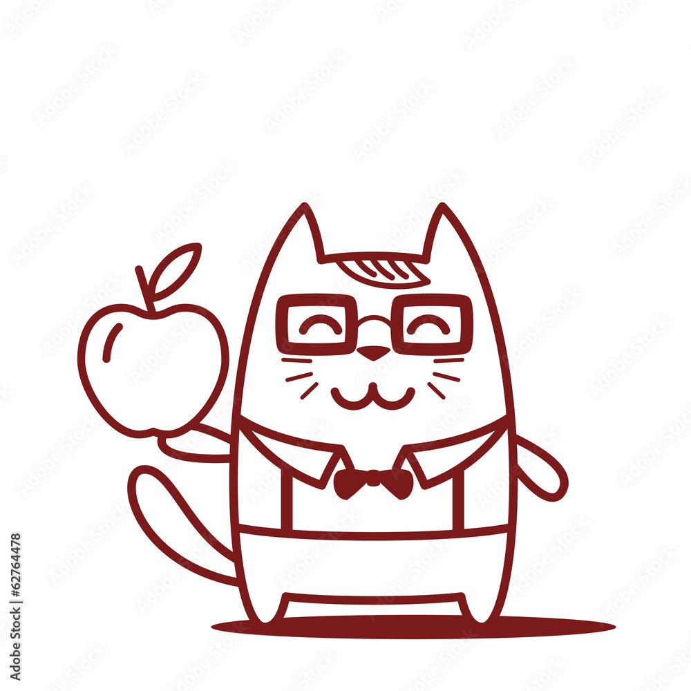Character teacher in a business suit with suspenders line art Character teacher in a business suit with suspenders line art