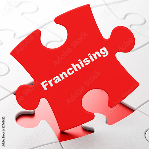 Finance concept: Franchising on puzzle background