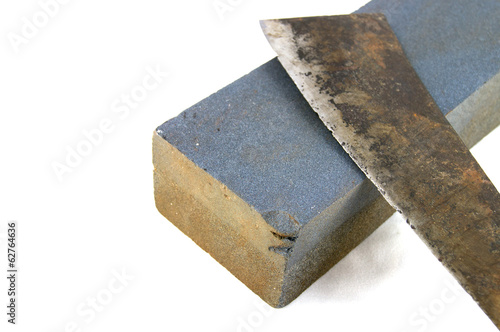 Sharpening or honing a knife on a waterstone