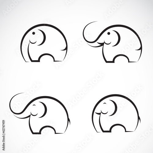 Photography Set of vector elephant icons