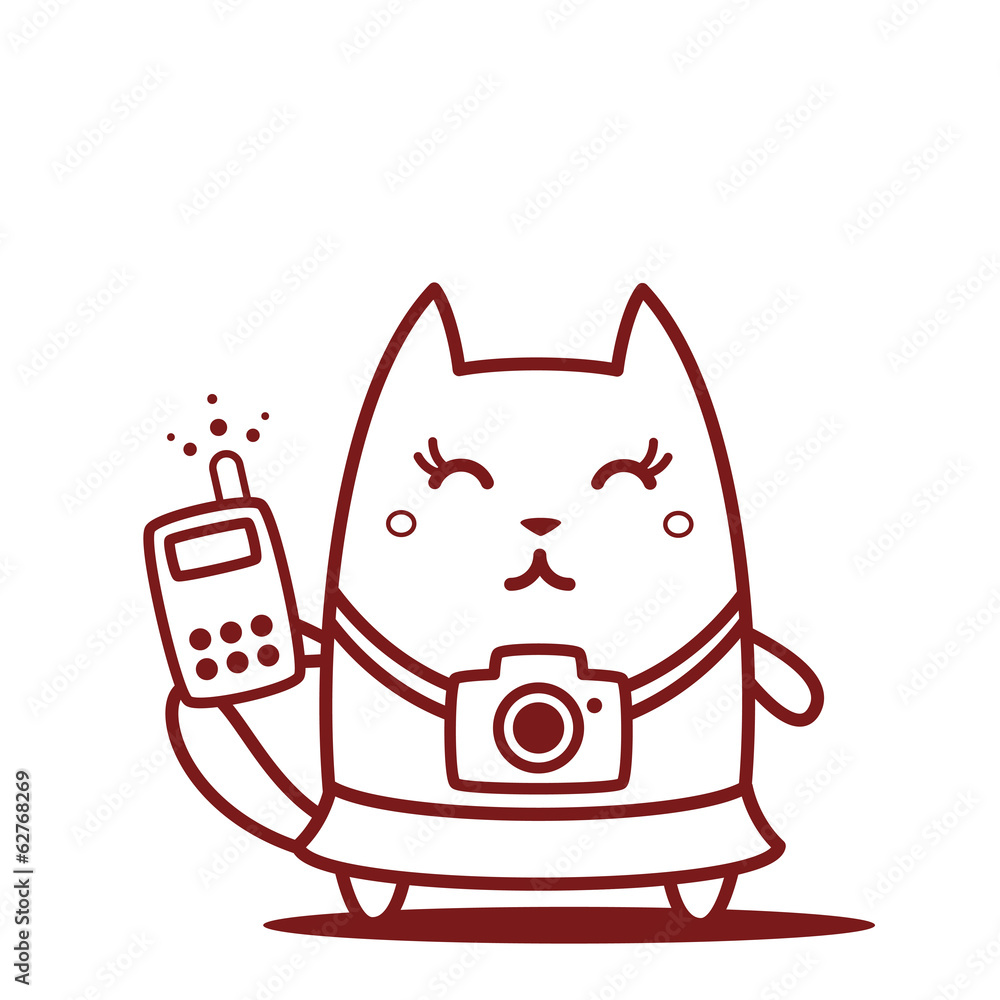 Character photographer with a camera line art Character photographer with a camera line art