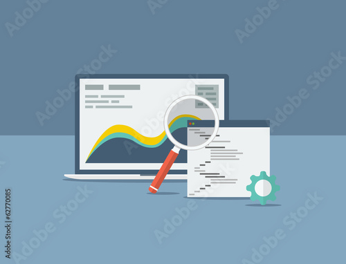 Flat search engine optimization design concept vector