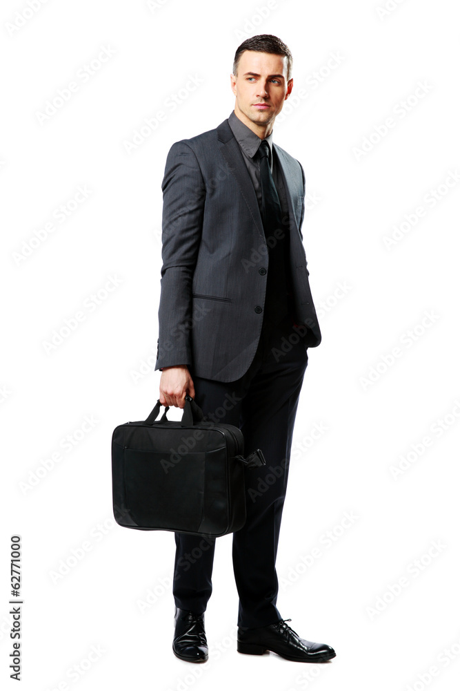 businessman with bag isolated on a white background businessman with bag isolated on a white background