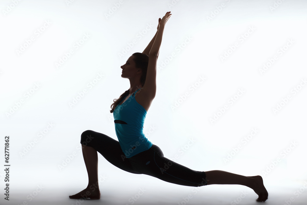 Naklejka premium young beautiful yoga posing