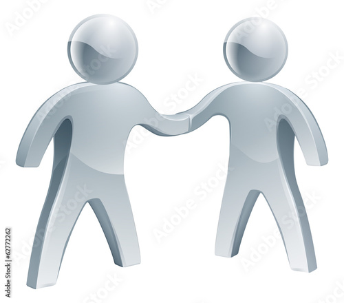 Shaking hands silver poeple