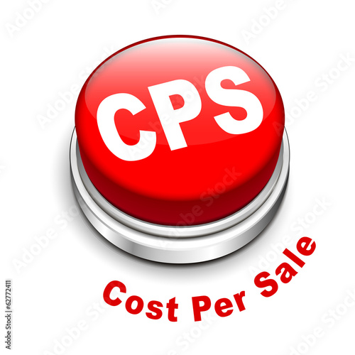 3d illustration of cps cost per sale button
