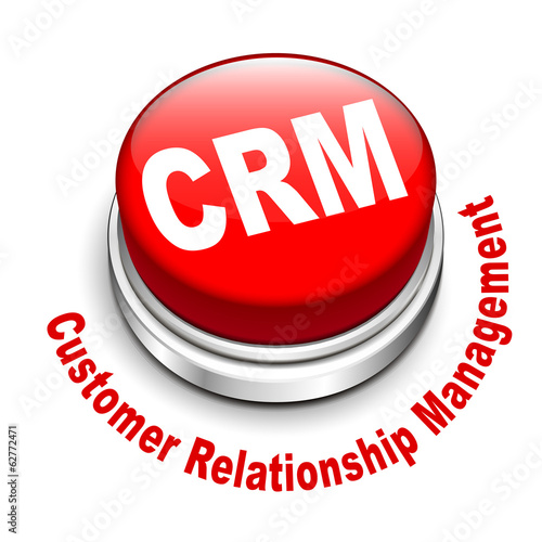 3d illustration of crm (Customer Relationship Management) button