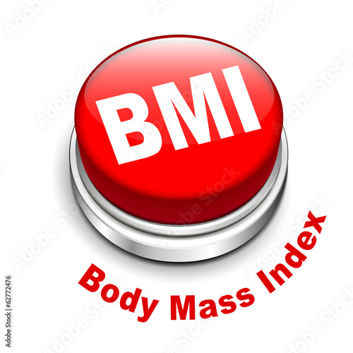 3d illustration of BMI ( Body Mass Index) button