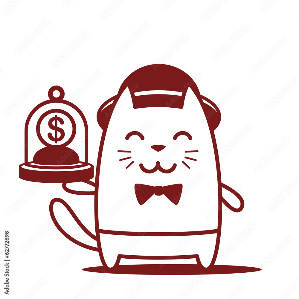 Musician character in costume, hat and bow tie line art Musician character in costume, hat and bow tie line art