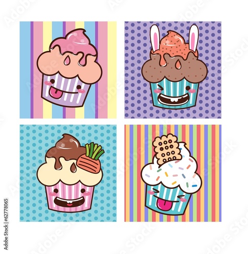 card-set-cupcake-kawaii