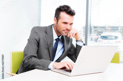 Businessman in office working