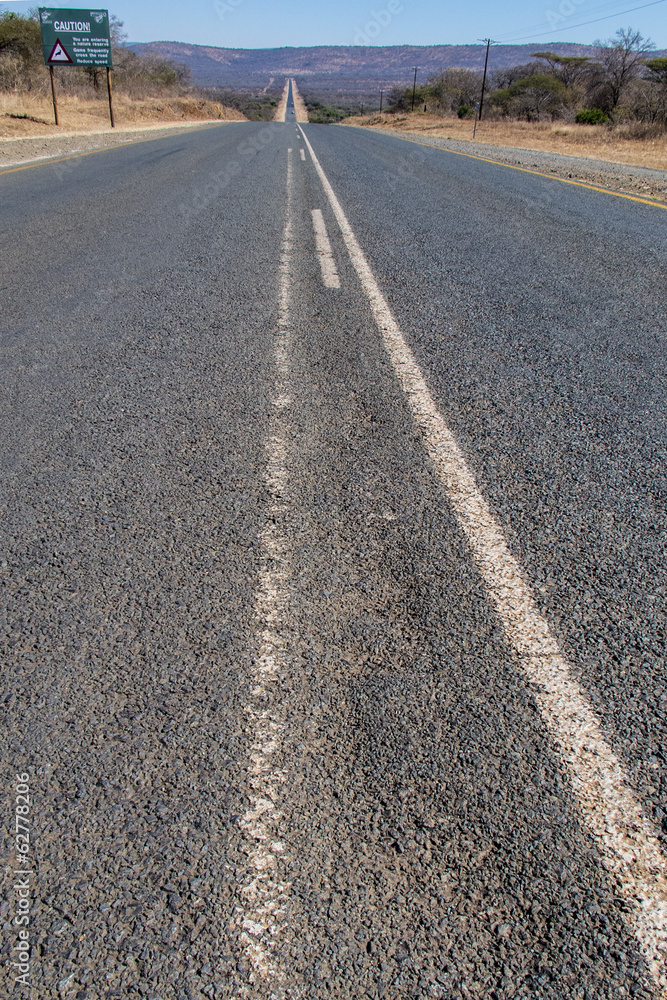 Paved scenic road across South Africa