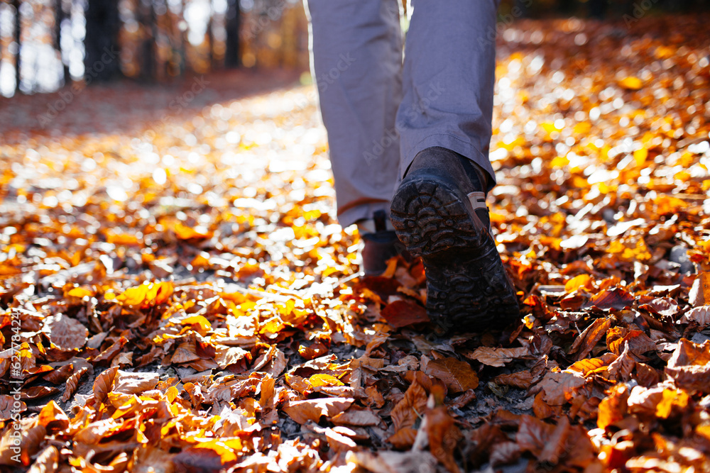 Young woman hiking during autumn Young woman hiking during autumn
