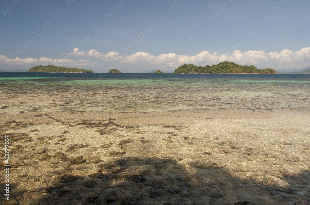 Rocky shore of island near Port Barton, Palawan, Philippines Rocky shore of island near Port Barton, Palawan, Philippines