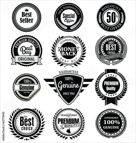 Premium quality badges and labels