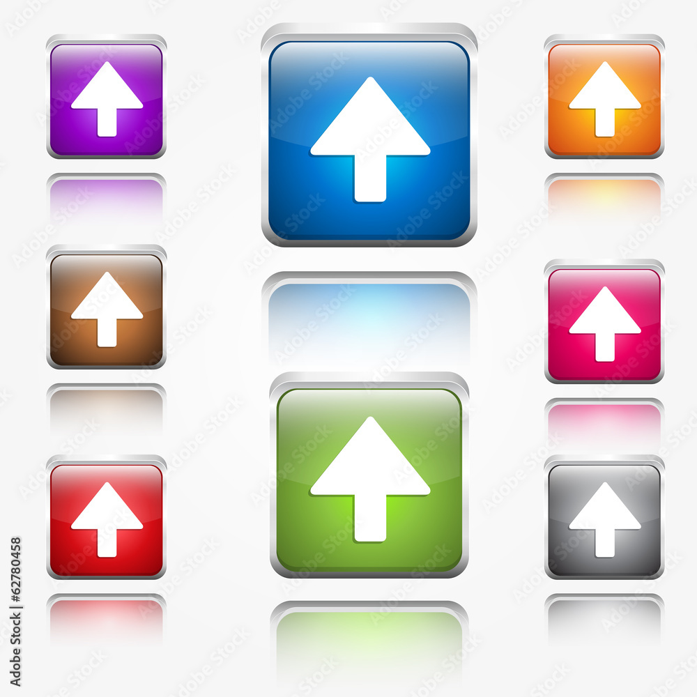 Up Arrow Round Corner Vector Web Icon Button Set Up Arrow Round Corner Vector Web Icon Button Set