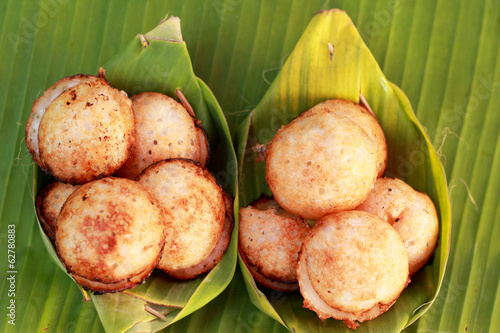 Coconut milk mix sugar and flour. - Kind of Thai sweetmeat