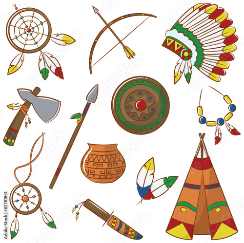 Native American Icons Set