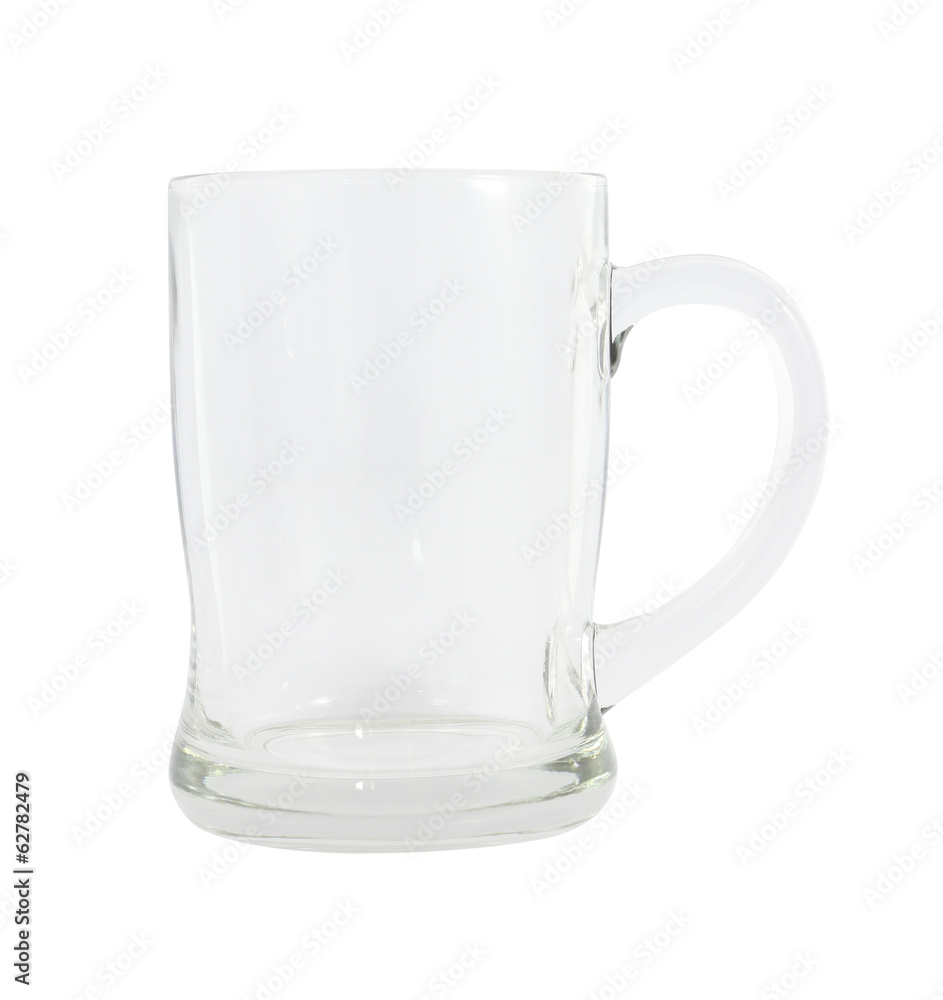 Side of empty glass with handle on white background. Side of empty glass with handle on white background.