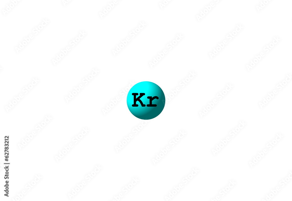 Krypton molecular structure isolated on white Krypton molecular structure isolated on white