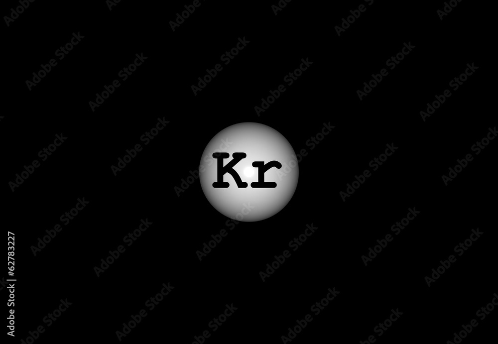 Krypton molecular structure isolated on black