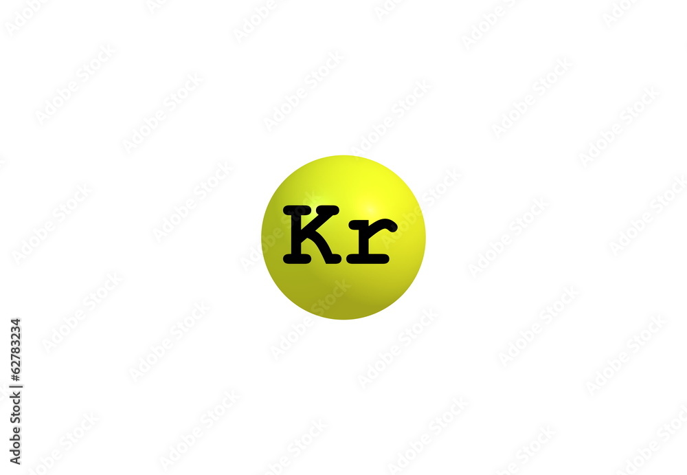 Krypton molecular structure isolated on white Krypton molecular structure isolated on white