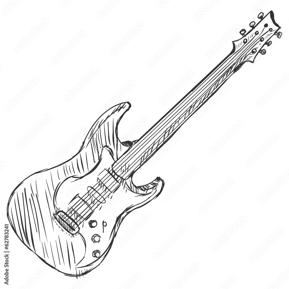 Fototapeta premium Vector Sketch Electric Guitar