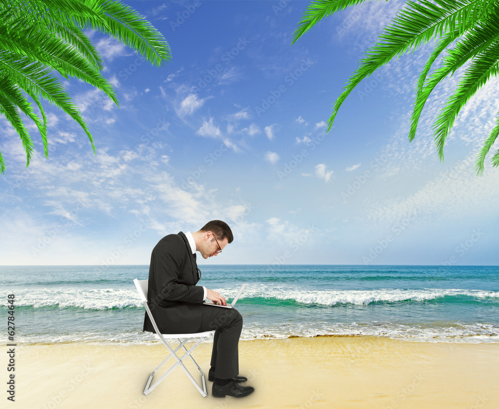 businessman  on beach