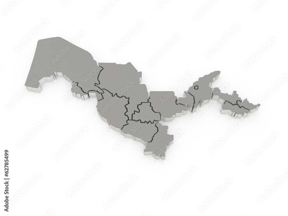 Fototapeta premium Map of Uzbekistan.
